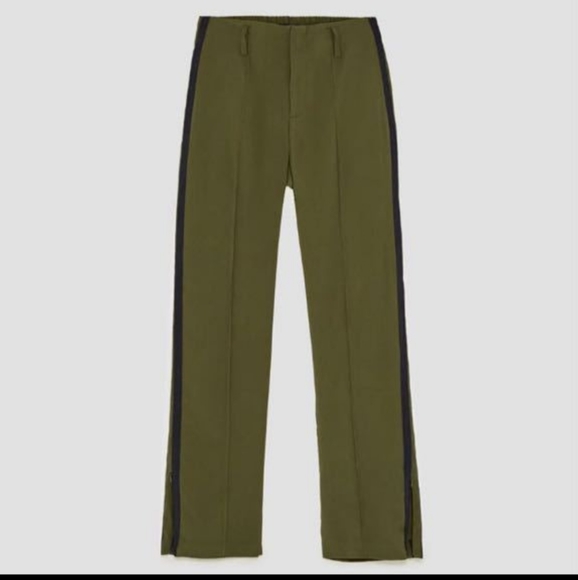 ZARA - Army Striped Trousers - Picture 5 of 11
